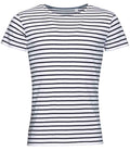 SOL'S Miles Striped T-Shirt | White/Navy