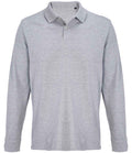 SOL'S Unisex Pacific Long Sleeve Piqué Polo Shirt | Grey Marl