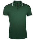 SOL'S Pasadena Tipped Cotton Piqué Polo Shirt | Forest Green/White