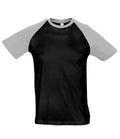 SOL'S Funky Contrast Baseball T-Shirt | Black/Grey