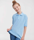 Russell Athletic Kids Poly/Cotton Piqué Polo Shirt | Sky Blue