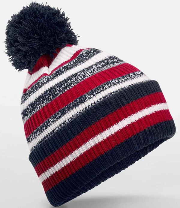 Beechfield Multi-Sport Fan Beanie | French Navy/Classic Red/White