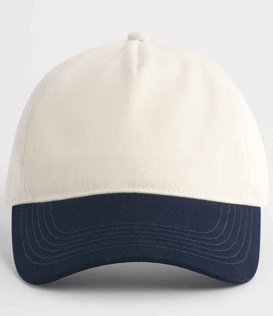 Beechfield Contrast Peak Leisure Cap | Natural/French Navy