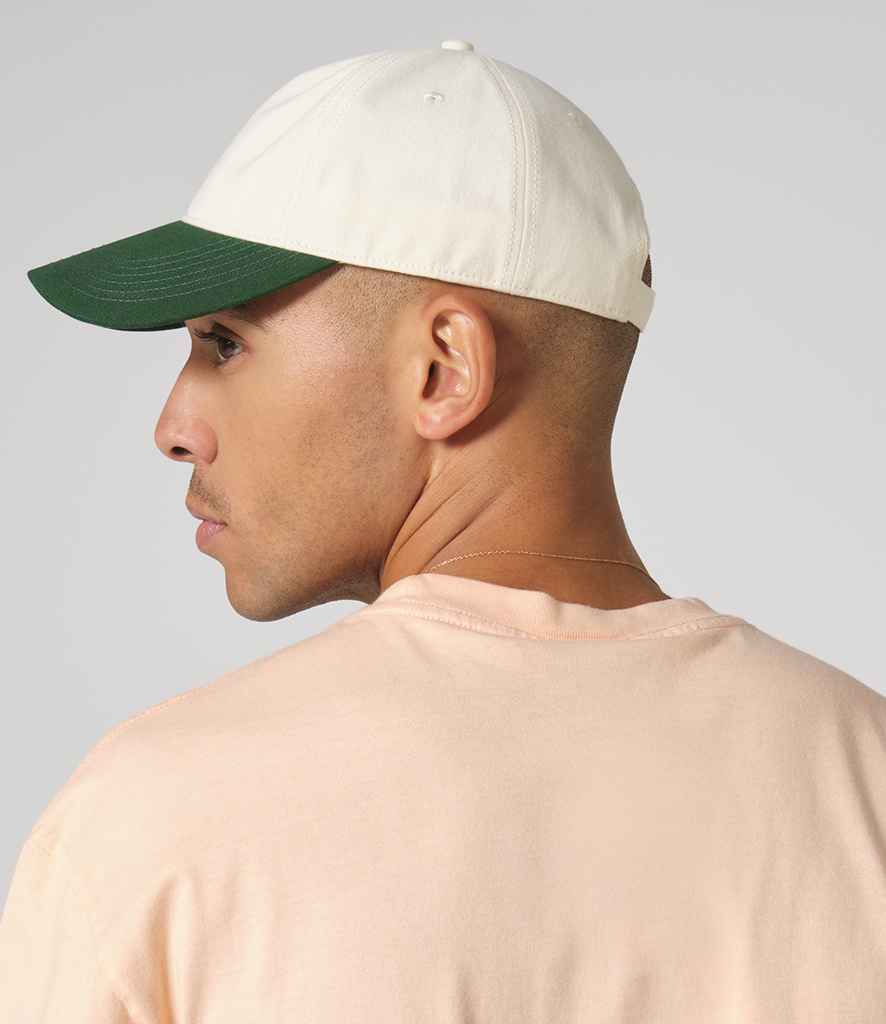 Beechfield Contrast Peak Leisure Cap | Natural/Forest Green