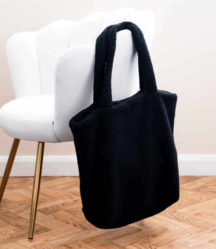 Brand Lab Borg Fleece Shopper Tote Bag | Black