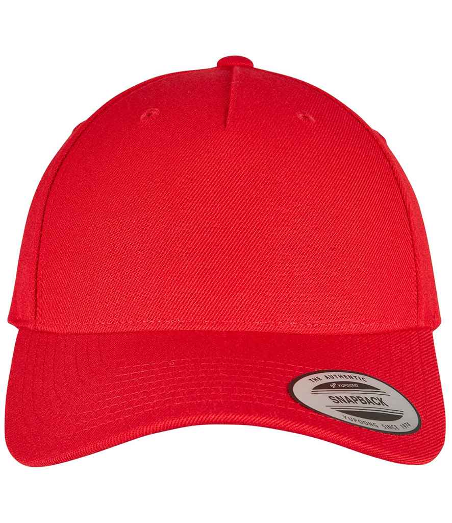 Flexfit 5 Panel Premium Curved Snapback | Red