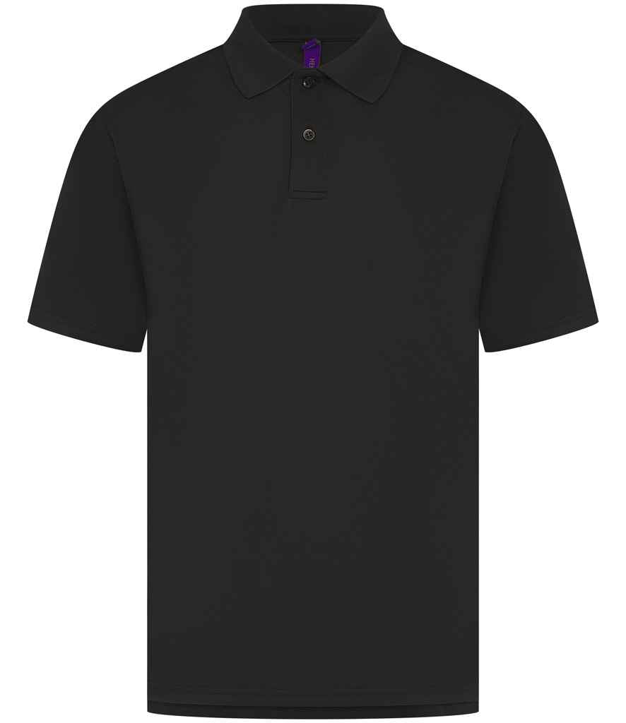 Plain black polo shirt ready for your logo — embroidery or print
