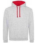 JH003 Heather Grey/Fire Red Front
