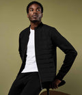 Kustom Kit Regular Fit Quilted Full Zip Sweat Jacket | Black