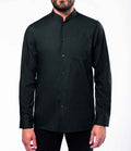 Kariban Long Sleeve Mandarin Collar Shirt | Black