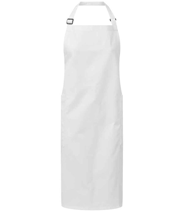 Premier Recycled Polyester and Fairtrade Organic Cotton Bib Apron | White
