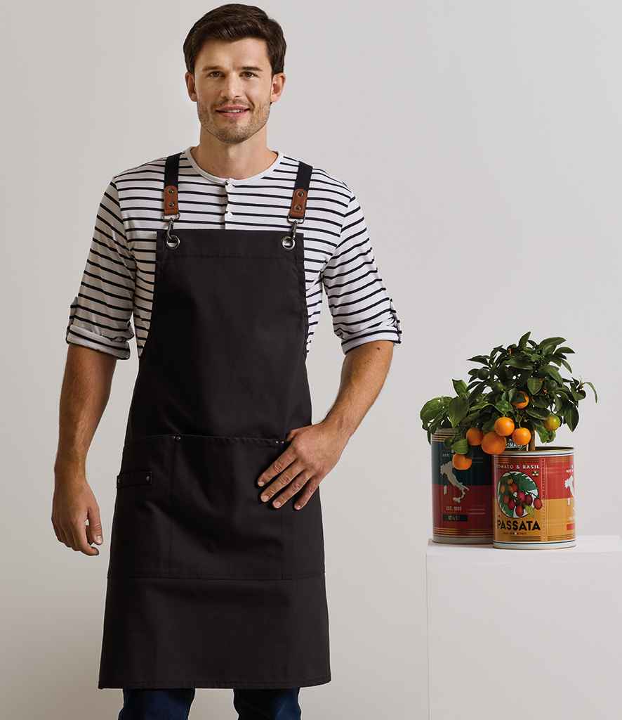Premier Clip 'n' Clasp Cross Back Bib Apron | Black