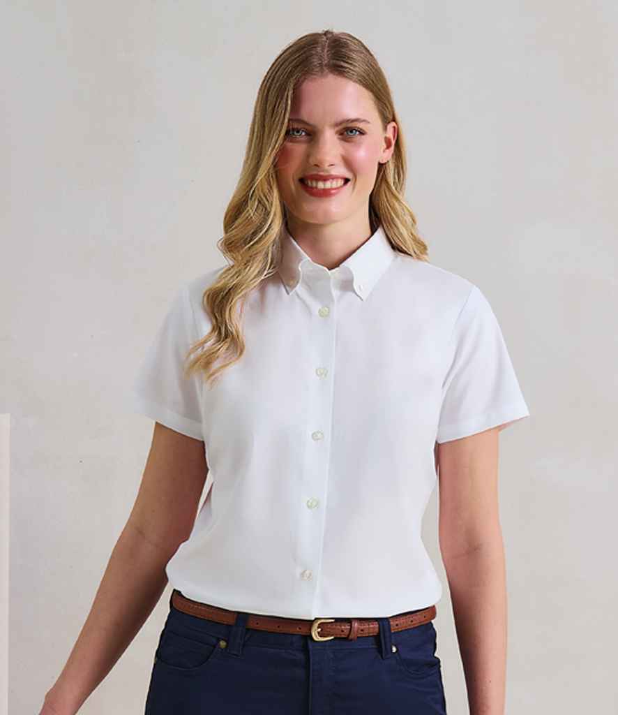 Premier Ladies Supreme Short Sleeve Oxford Shirt | White