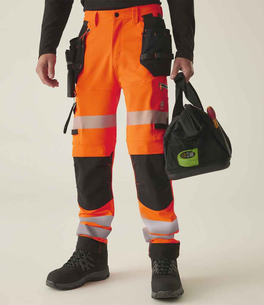 Regatta High Visibility Infiltrate Stretch Holster Trousers | Orange/Black