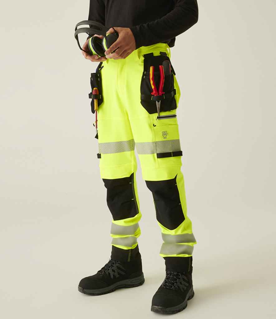 Regatta High Visibility Infiltrate Stretch Holster Trousers | Yellow/Black