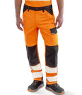 Result Recycled Dynamic Stretch Safety Trousers | Fluorescent Orange