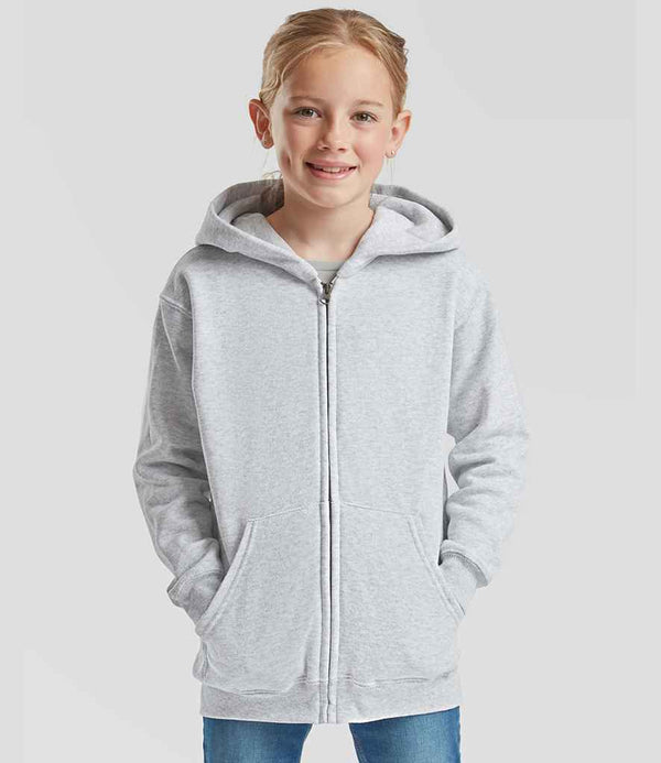 Fruit of the Loom Kids Classic Zip Hooded Sweatshirt | Heather Grey