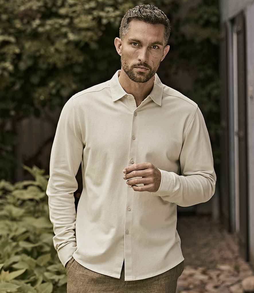 Tee Jays Luxury Organic Stretch Long Sleeve Shirt | Cement