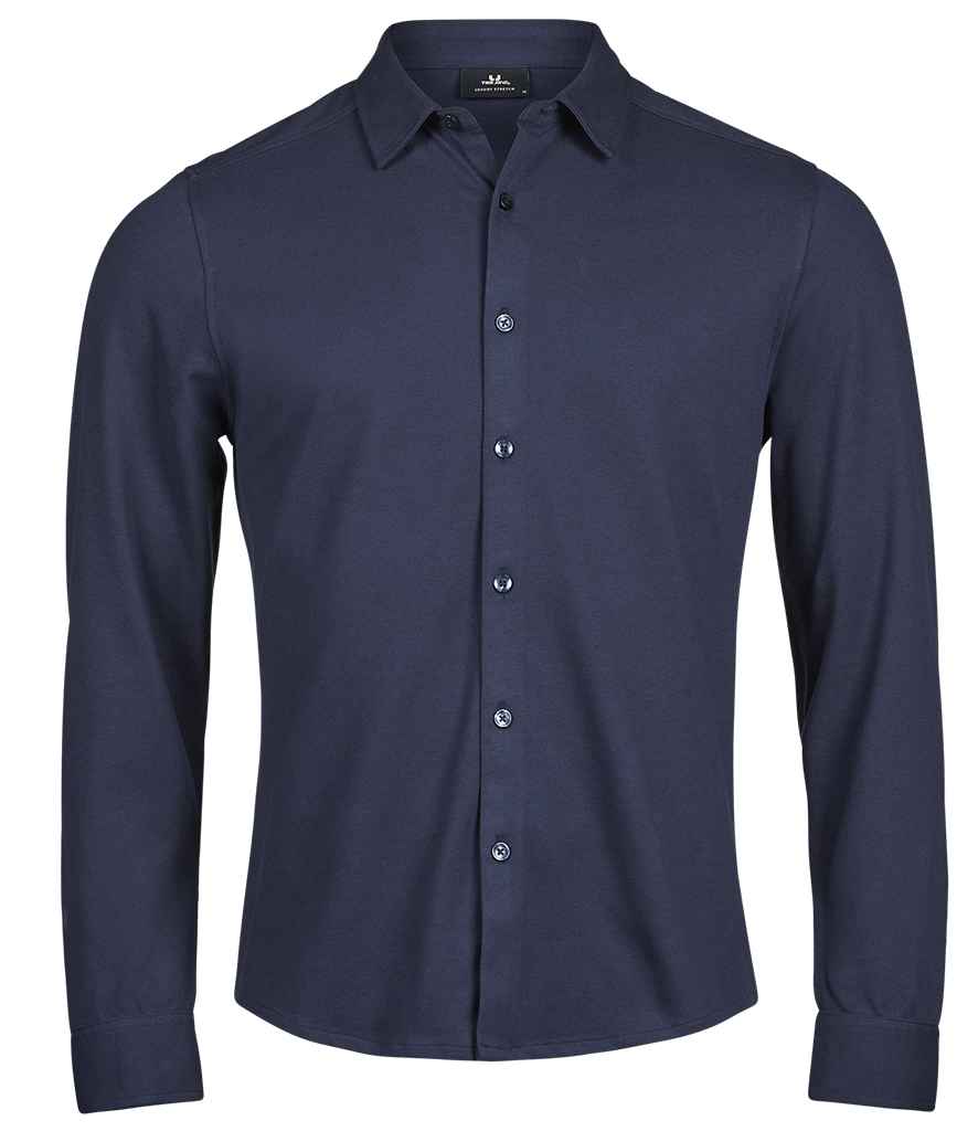 Tee Jays Luxury Organic Stretch Long Sleeve Shirt | Navy