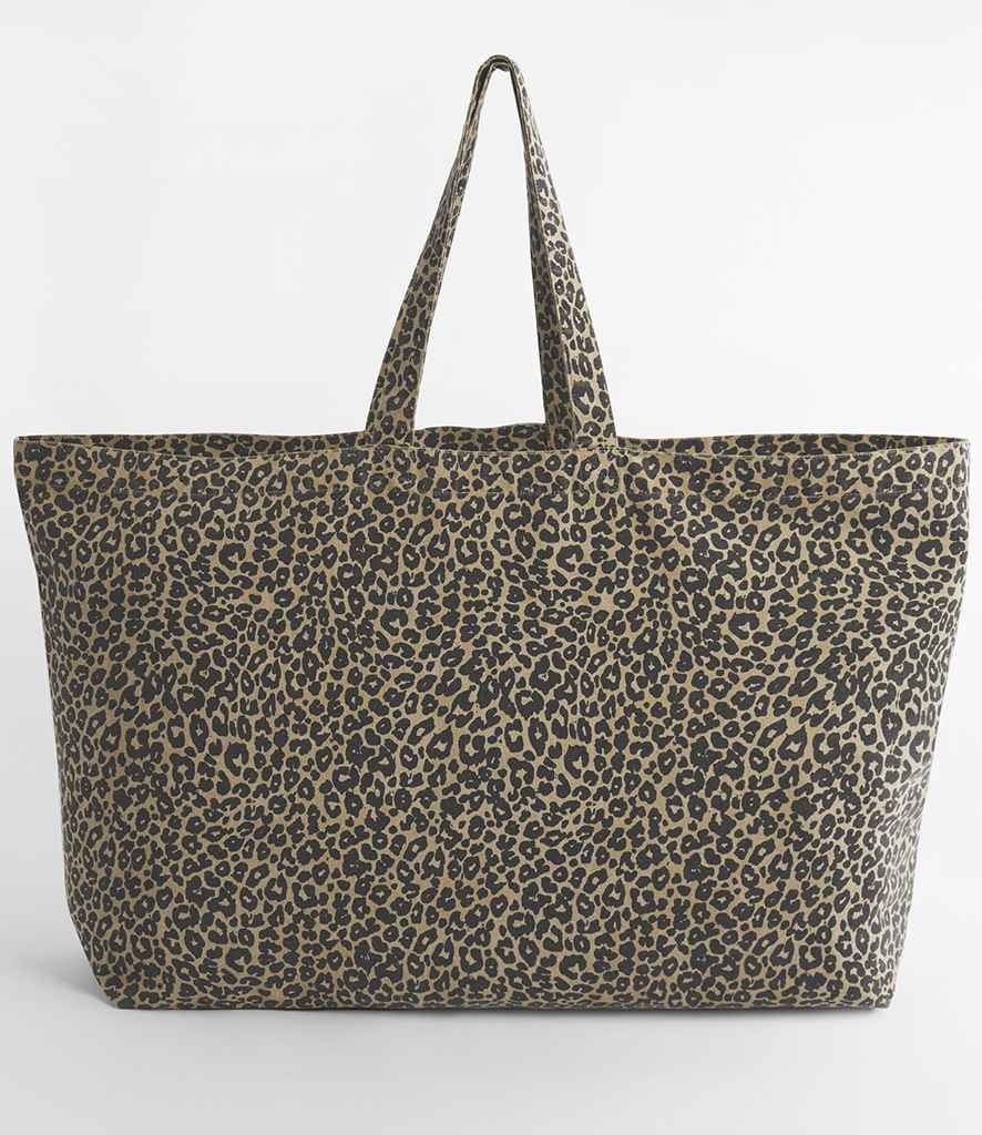 Westford Mill Leopard Print Canvas Oversized Tote Bag | Vintage Leopard Print